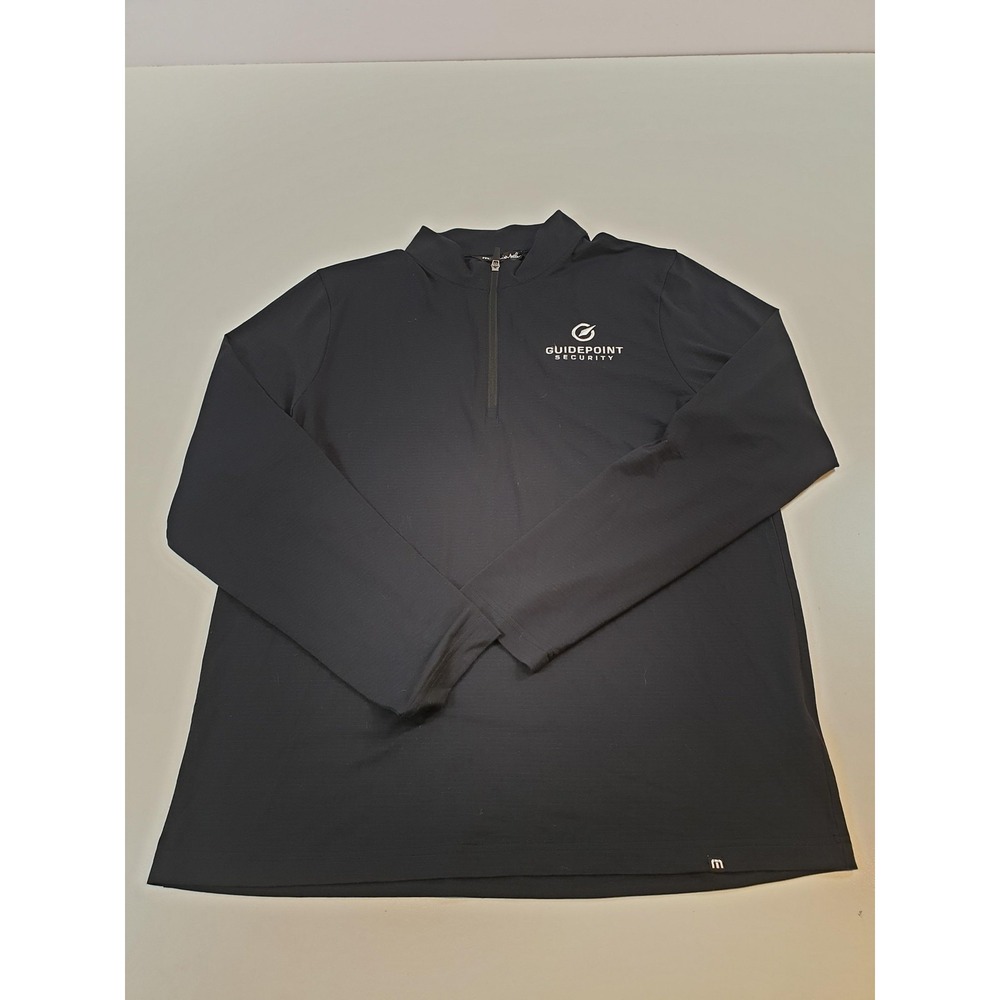Travis Mathew Crestview 1/4 Zip Pullover Large Black Golf Performance Stretch